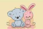Tapyba pagal skaicius TM Varvikas Little Bear and Little Bunny MC1078e 20x30 cm