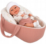 Lėlė kūdikis Arias rausvoje ne&scaron;yklėje, mergaitė, 33 cm