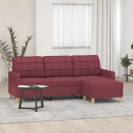 Trivietė sofa vidaXL, raudona