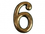 Numeris 6 N1011, žalvario spalvos, 5 cm