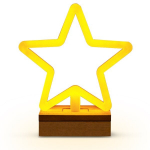 Neoninis medinis stovas LED STAR &scaron;iltai baltas FLNW04"Forever" &scaron;viesiai