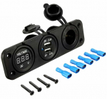 Lizdas 12v Usb 5v su Voltmertu Automobilinis Panelis