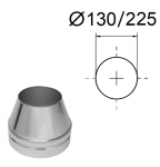 Kūgis - vir&scaron;utinė kamino dalis. D-130/225 mm.