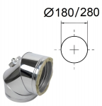 Izoliuotas 90&deg; lenkimas su revizija. D-180/280 mm.
