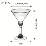 25/50 vnt., Skaidrūs Plastikiniai Martini Taurės Vienkartinės &Scaron;ampano Taurės, GD51 stulpelis 25 vnt