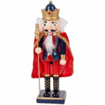 Rie&scaron;utininko medinė kalėdinė figūrėlė 25 cm KING su apsiaustu 51
