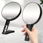 13.97cm HD rankinis makiažo veidrodis su 10X/20X/30X didinimu, Juoda