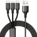 3-in-1 USB įkrovimo laidas, Juoda