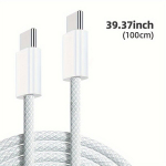 6A PD Type-C Įkrovimo Laidas iPhone15 iPad 60W Greitas įkroviklis., 39,37 colio / 100 cm