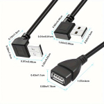 USB 2.0 A vyr. 90 laipsnių kryptis į mot. adapteris kabelis , Kampas į de&scaron;inę