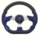 Universalus Vairas 320mm PU Oda Ir Aliuminis JDM Sportinis , Mėlyna