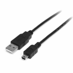 USB 2.0 A į Mini B kabelis, 1 m - STARTECH - Juodas - &Scaron;arvuotas - Didelės spartos duomenų perdavimas