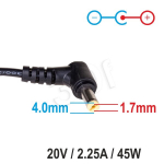 Įkroviklis ne&scaron;iojamam kompiuteriui Akyga 20V, 2.25A, 45W