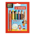 Spalvoti pie&scaron;tukai&nbsp;Stabilo Woody 6 spalvos + drožtukas