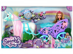 Lėlės rinkinys karali&scaron;kasis žirgas su karieta Sparkle Girlz, 24734