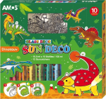 Dažai vitražiniai dekoratyviniai Amos Sun Deco "Dino" 10x10.5 ml su 12 pakabukais