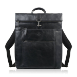 Roll top odinė vintažinė ne&scaron;iojamojo kompiuterio kuprinė urban black Paolo Peruzzi SL-02-BL