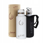 Terminis bidonas Splash 600ml, nerūdijančio plieno, baltas