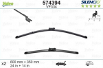 Valeo Silencio VF334 X2 600mm ir 350mm priekiniai valytuvai Ford, Fiat
