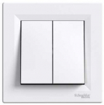 Schneider Electric Asfora dvigubas jungiklis, baltas, 10ax, 250v