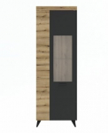 Vitrina Intermeble Siena 1D, ruda/tamsiai pilka