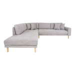 Kampinė sofa - Lido atvira galas, kairė pusė - &Scaron;viesiai pilka