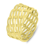 Brilio Silver Solid Gold Plated Ring RI065Y, Gold