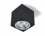 "LED Cubo" kvadratinis pavir&scaron;inis halogeninis &scaron;viestuvas, &scaron;lifuotas juodas / sidabrinis