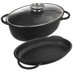 Orion kepimo indas, 10 l, Kepimo indas granitinė su dangčiu 3 viename GRANDE 10 l, 43x28 cm