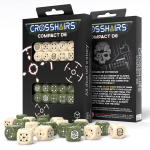 Kauliukų rinkinys Crosshairs Compact D6 RPG, smėlinis/žalias