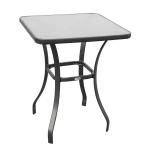 Sodo stalas Bistro stalas Stiklinis stalas Tvirtas stiklas + metalas Juodas L68,5xB68,5xH84cm
