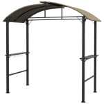 Grill paviljonas, 2 &scaron;oninės lentynos, kabliai, plieninis rėmas, 1,1 x 2,3 m, chaki spalvos