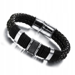 MALE ECOSHRA Eleganti&scaron;ka MAGNETINĖ apyrankė su magnetu BLACK Casual