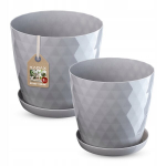 Gėlių vazonas + Pilkas stovas Rinkinys 25+30cm