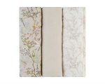 Muslino vystyklai KikkaBoo Secret Garden Beige, 100x100 cm, 3 vnt.