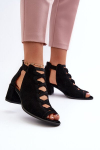 Moteri&scaron;ki zom&scaron;iniai auk&scaron;takulniai sandalai by Maciejka 06456-01 Black 31735-21