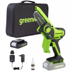 Akumuliatorinis genėjimo pjūklas Greenworks G24MCS10K2, 24 V, su akumuliatoriumi ir įkrovikliu