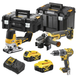 akumulatorowy zestaw Combo DCD796 + DCG405 + DCS335 18V Li-Ion XR 2x5,0Ah, 2 x kufer TSTAK, DeWalt [DCK329P2T-QW]