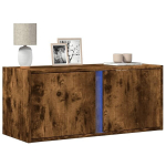 Sieninė tv spintelė su led lemputėmis, dūminė, 80x31x35cm