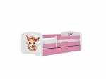 Vaiki&scaron;ka lova be čiužinio ir stalčiaus Kocot Kids BabyDreams Pink bambi, rožinė
