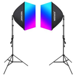 Kit Neewer NK800 two softboxes + bulbs RGB 24W 2700-6500K + tripods + barndoors