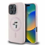 Karl Lagerfeld Silicone Karl&Choupette Heads&ldquo; dėklas su Ring MagSafe&ldquo; iPhone 16 Plus&ldquo; &ndash; rausvas