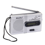 1 vnt. Mini radijas R21, sidabrinis, FM/AM, teleskopinė antena, garsiakalbis, AA baterijos, (R21 sidabras)