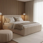 Lova POSH + Čiužinys SAPNAS 2 XL|160x200|Smėlio #6|Veliūras