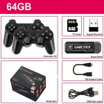 Žaidimų konsolė X2 plus HD 4K žaidimų konsolė 3D belaidis delninis žaidimų valdiklis 30000 + žaidimų &scaron;eima TV žaidimų konsolės lazda PSP simuliatorius, 64G