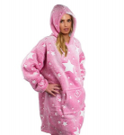 Tamsoje &scaron;viečiantis pledas džemperis Pink