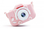 Skaitmeninis fotoaparatas Fotoaparatas vaikui su videokamera, 5 žaidimai, rožinė spalva