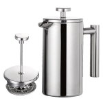 350ml/800ml/1000ml French Press nerūdijančio plieno kavos aparatas su dviguba sienele izoliuotas kavos virimo aparatas PotBY