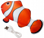 Žaislas katei judanti žuvis Nemo, 28 cm, oranžinė/balta