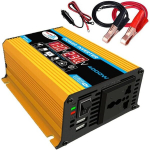12V 220V grynos sinusinės bangos keitiklis 4000W ne&scaron;iojamas saulės automobilio keitiklis, itin didelis konversijos efektyvumas &ndash; geltona